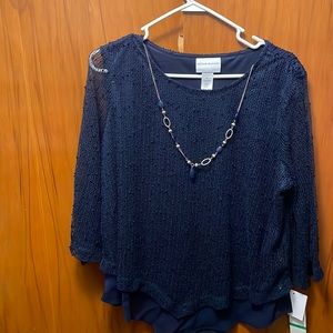 Alfred Dunner size Large navy blue shirt